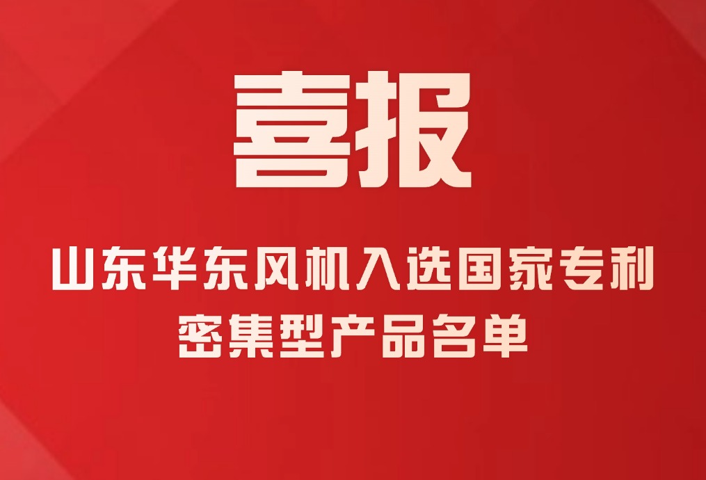 成功入選！山東華東風(fēng)機(jī)入選國家專利密集型產(chǎn)品名單，彰顯創(chuàng)新硬實(shí)力